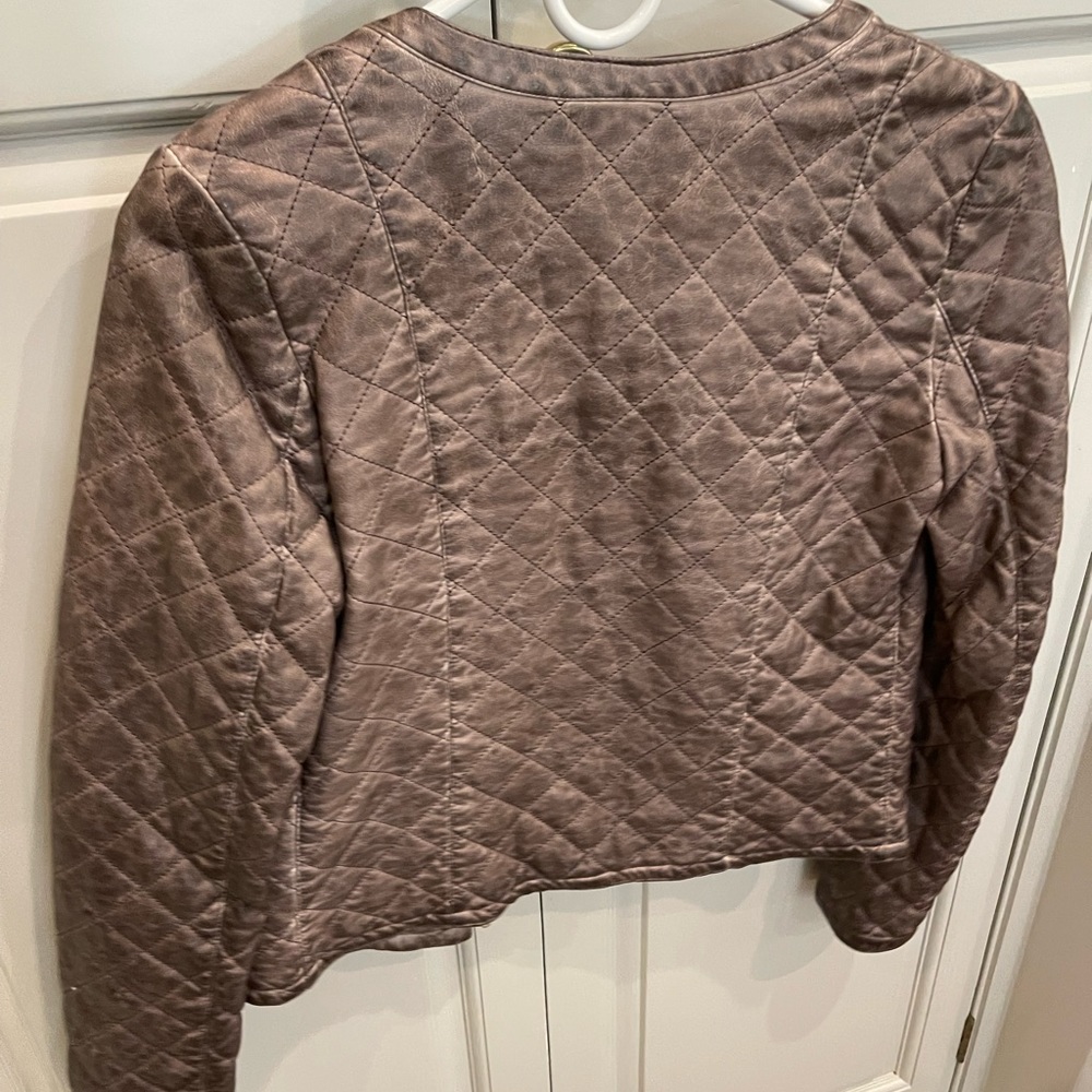 Quilted faux leather jacket